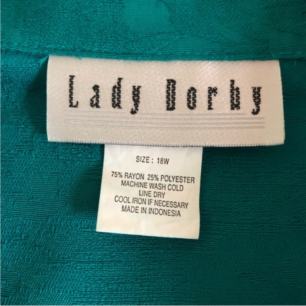 Lady Dorby dress jacket set 2 piece maxi jade green texture floral fabric pleats - Picture 9 of 10